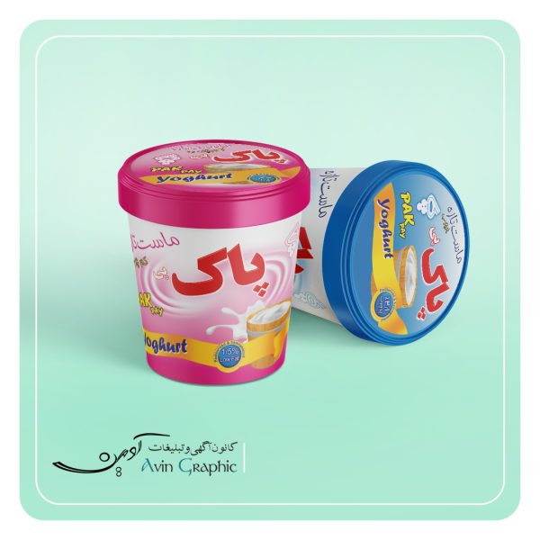طراحی و چاپ لیبل شرکت لبنیات پاک پی